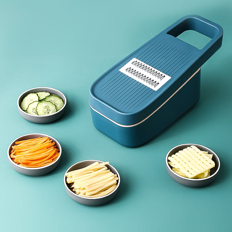 Aiqi kitchen potato slicer and radish grater for shredding vegetables, featuring a stainless steel blade and ergonomic handle.