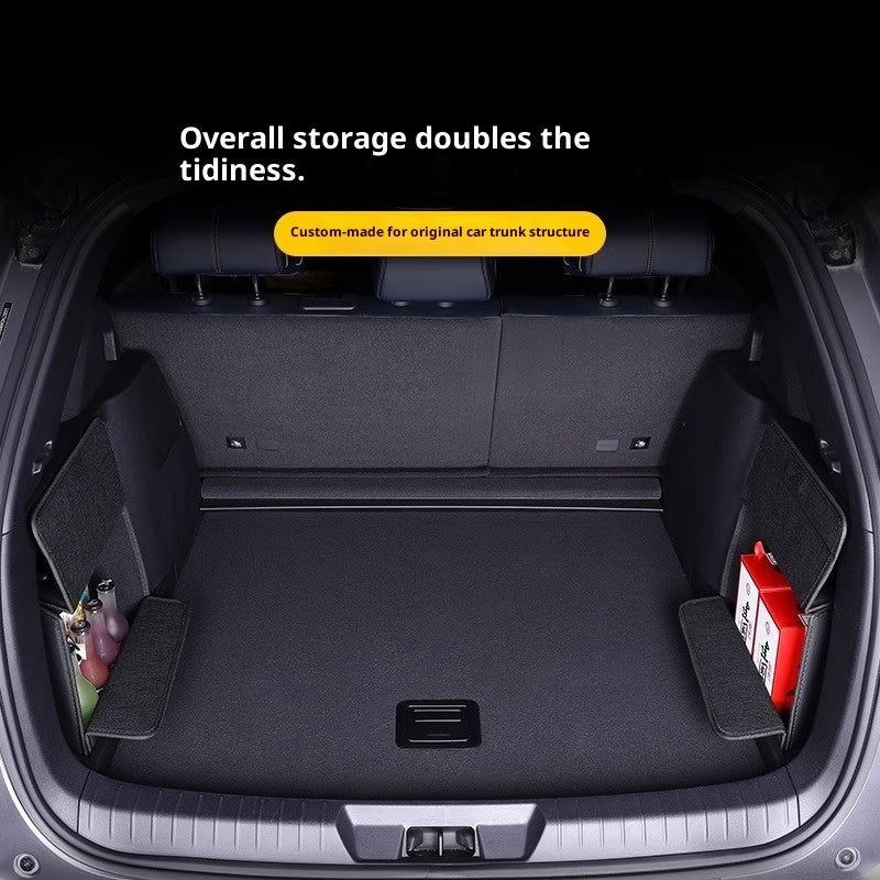 Aiqi leather car storage box with multiple compartments for organized vehicle interior storage.