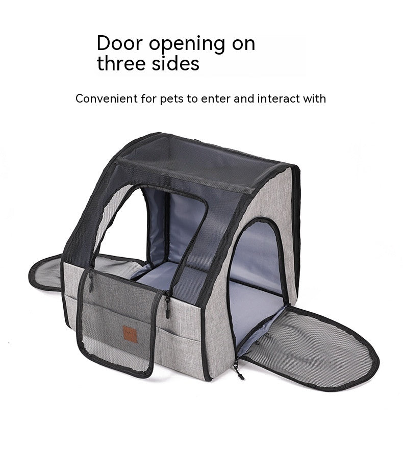 Aiqi pet car supplies dog cage nest, portable pet carrier with soft cushion, ideal for travel and outdoor use.