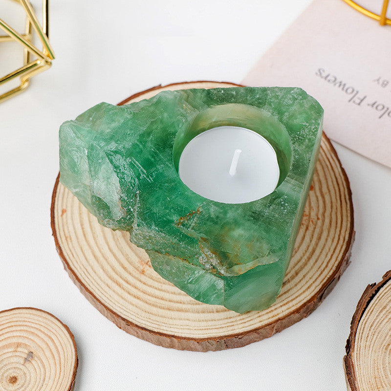 Natural white crystal powder lamp candlestick for aromatherapy, featuring elegant design and ornamental aroma diffuser by RenFan.