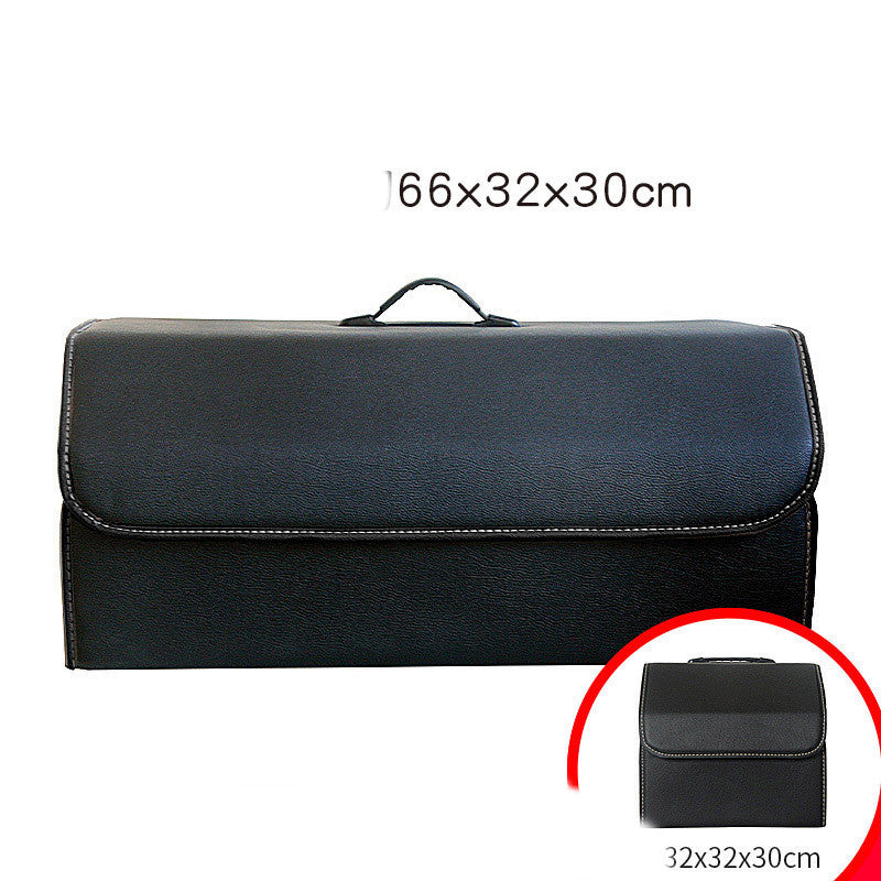 Foldable leather storage box for car organization by Aiqi, compact and stylish 车载储物 solution for vehicle interior.