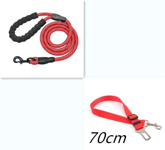 Reflective nylon dog leash by Aiqi, suitable for small to large dogs, featuring a sturdy rope design for walking and training.