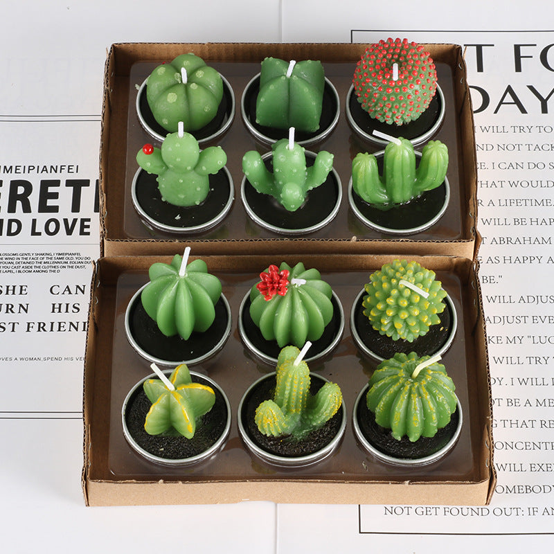 RenFan simulated succulent candle for aromatherapy, realistic plant look with soothing scent and decorative design