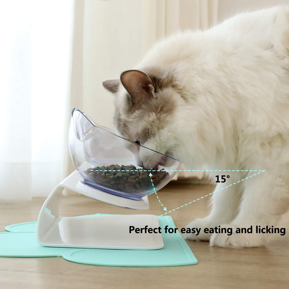 Elevated Cat Feeder Stand with Transparent Bowl