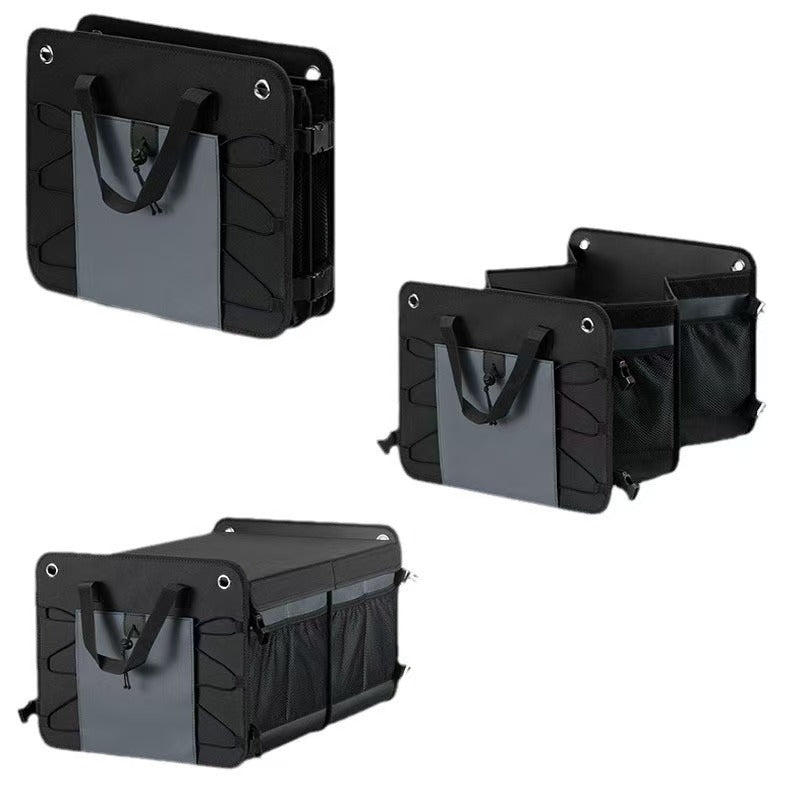 Aiqi multifunctional car trunk storage box with organized compartments for vehicle storage and organization.