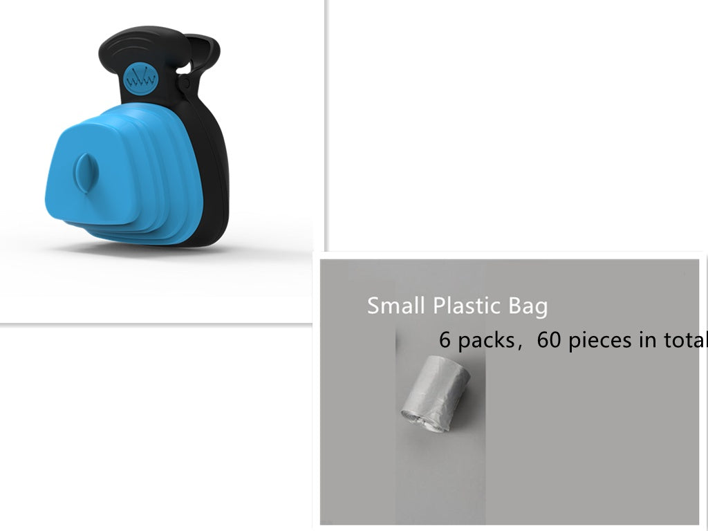 RenFan pet dog poop bag dispenser with foldable poop spoon, portable travel accessory for clean pet waste management.