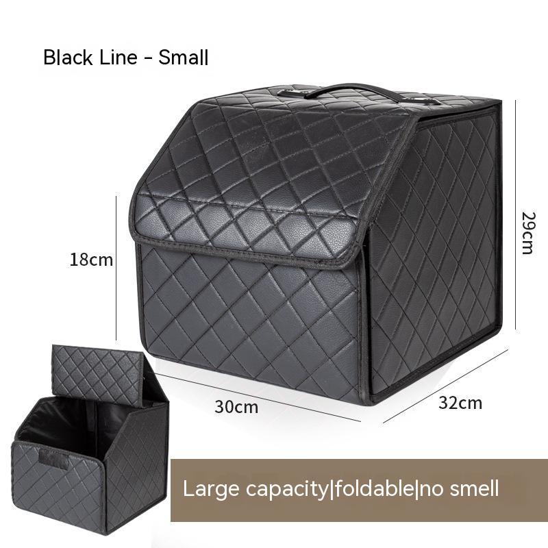 Aiqi multifunctional leather foldable car trunk and storage box with ample space for organizing vehicle essentials