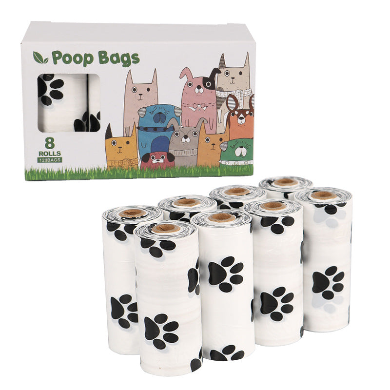 Jingqian dog poop bags in a pack, durable pet waste disposal bags for convenient cleanup during walks.
