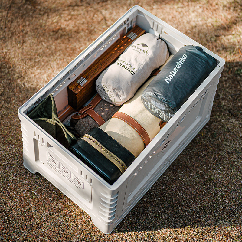 Portable folding camping storage box by RenFan, with compartments for organized vehicle storage and easy transport.