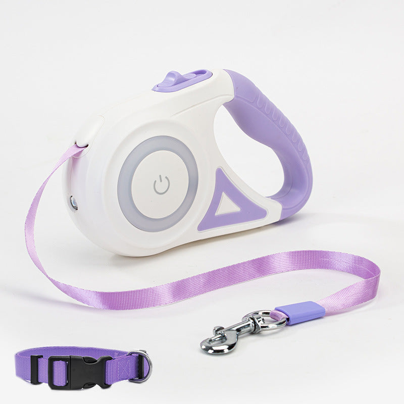 Aiqi retractable dog leash with collar, automatic pet traction rope for small and medium dogs, suitable for cats and dogs.