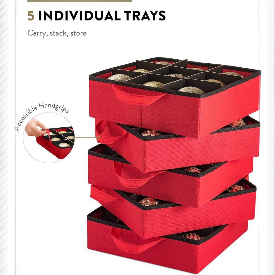 RenFan Christmas Ball Toy Foldable Storage Box for home use, showing its spacious interior and foldable design for easy storage.