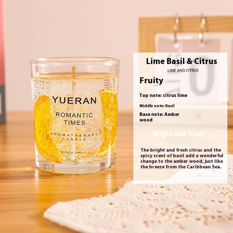 Aiqi real flower jelly aromatherapy candle with embedded dried flowers and essential oil ornaments for relaxing aroma.
