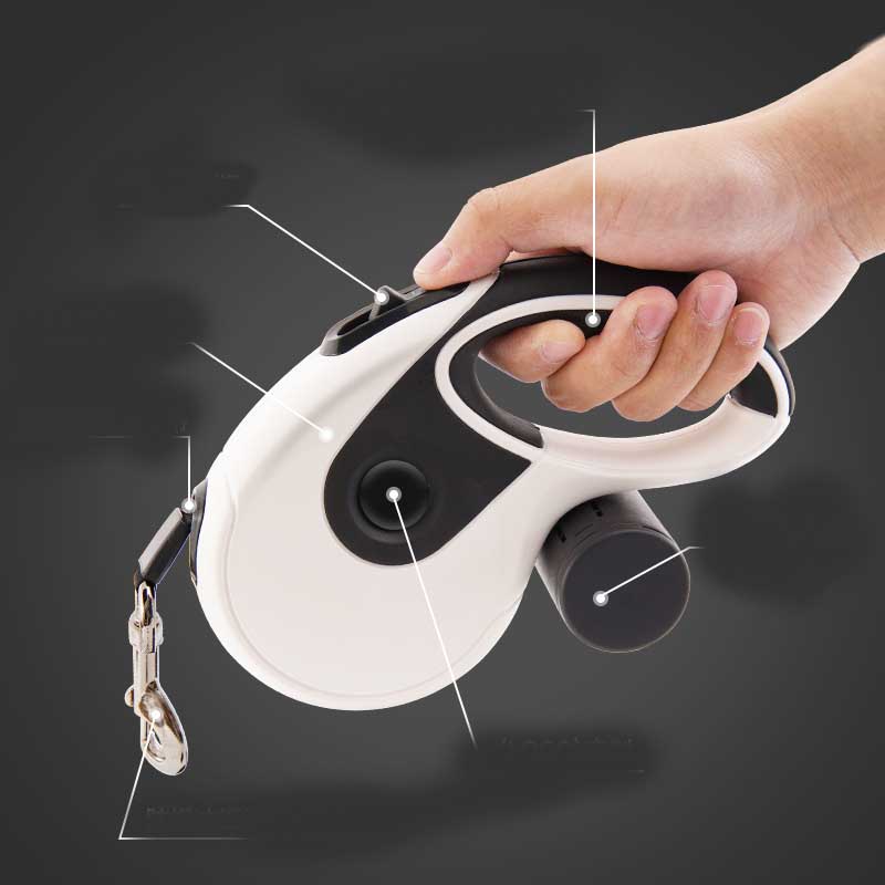 Automatic retractable pet traction rope by RenFan, featuring a compact design for household pets, with a durable cord and ergonomic handle.