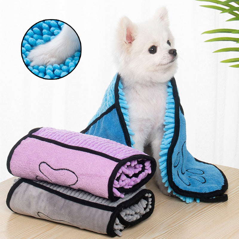 Jingqian pet towel for dogs and cats, super absorbent microfiber bathrobe, quick-drying pet towel for bathing and drying pets
