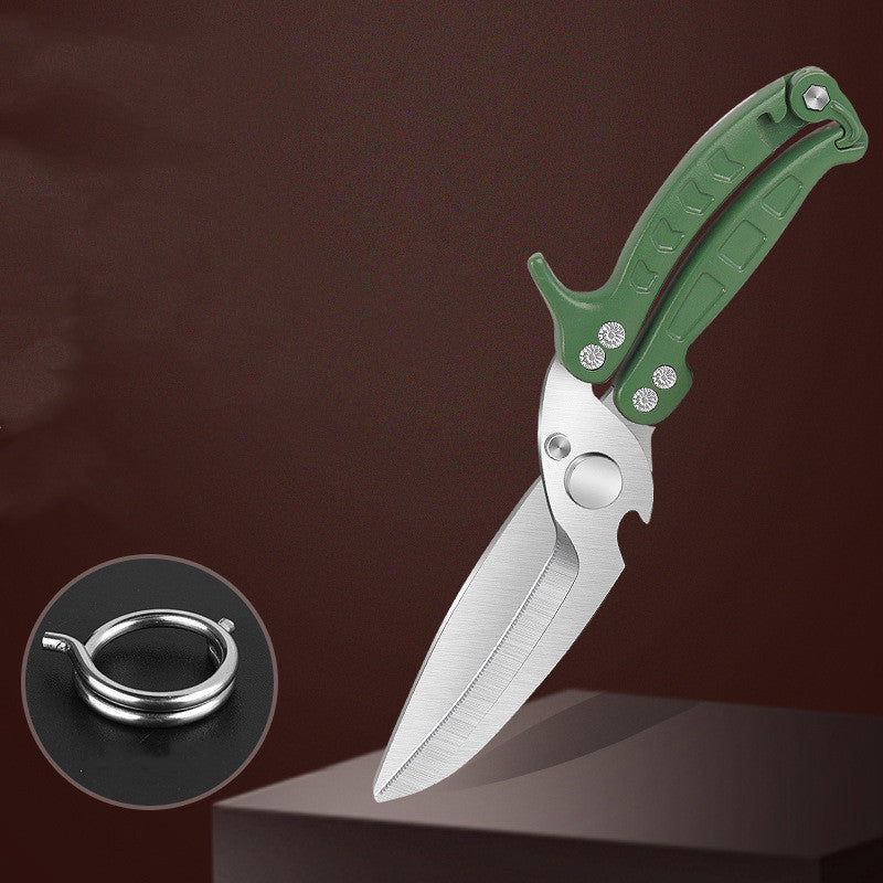 Aiqi stainless steel SK5 multifunctional kitchen scissors with ergonomic handles and sharp blades for home kitchen use.