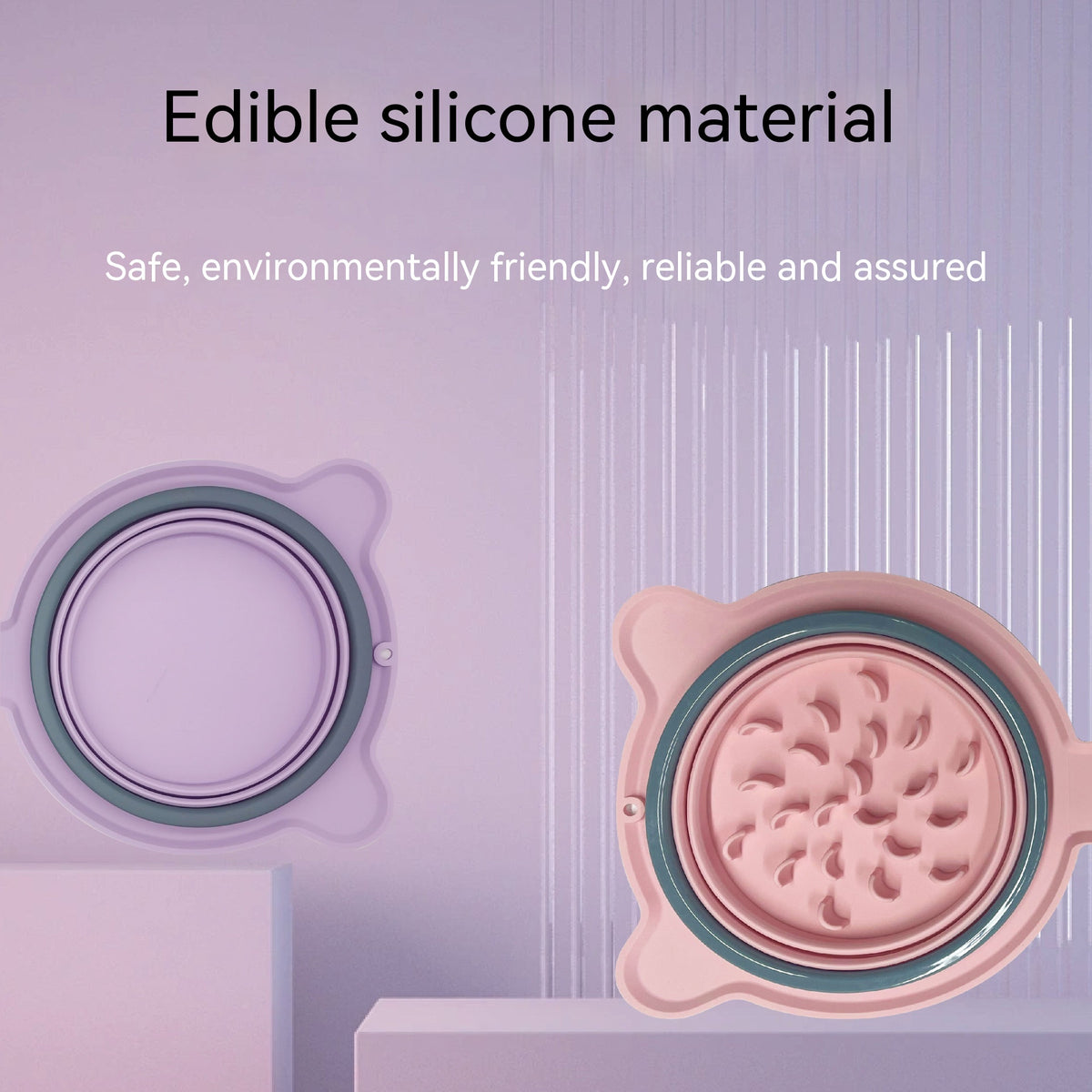 Portable Silicone Double Pet Bowl