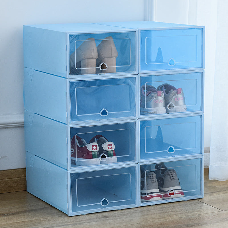 RenFan dustproof storage box with clamshell design for organizing shoes, household items, and desktop storage.