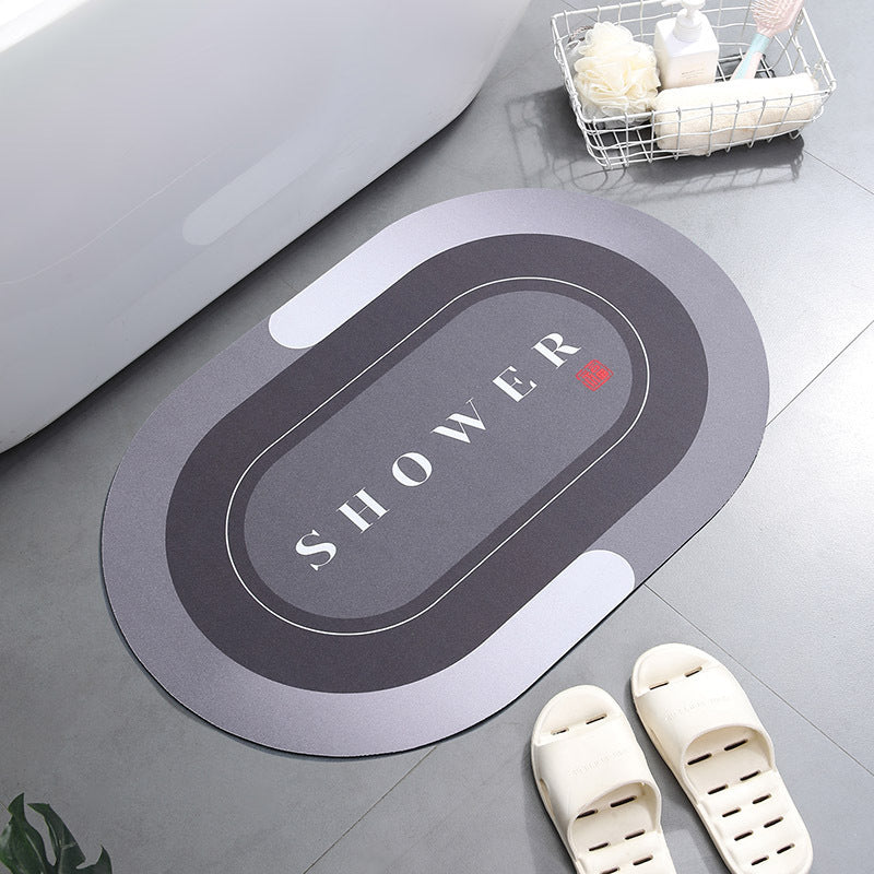 RenFan home bathroom super absorbent shower bath mat with textured surface, designed for slip resistance and quick drying.