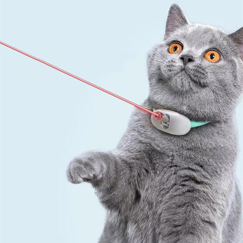 Aiqi automatic cat toy laser collar for kittens, featuring a smart USB rechargeable teasing device with interactive training functions.
