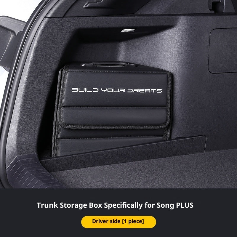 Aiqi leather car multifunction storage box with organized compartments for vehicle storage and convenience inside a car.