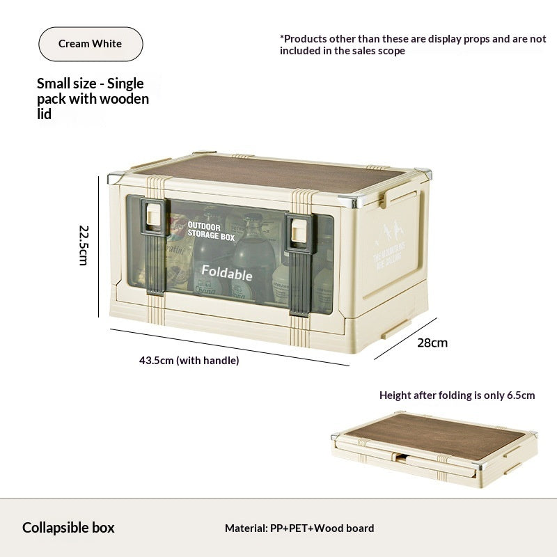 Aiqi outdoor camping trunk storage box in a car trunk, practical 家用收纳箱 for organizing camping gear and outdoor equipment.