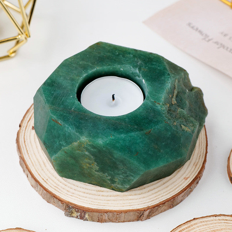 Natural white crystal powder lamp candlestick for aromatherapy, decorative ornament, made by RenFan, showcasing elegant crystal design.