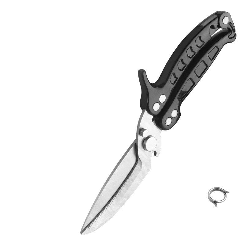 Aiqi stainless steel SK5 multifunctional kitchen scissors with ergonomic handles, suitable for home cooking and kitchen tasks.