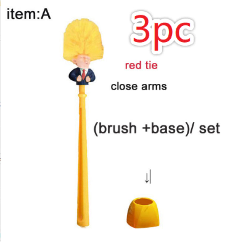 Funny Donald Trump toilet brush by RenFan, bathroom cleaning tool with novelty Donald Trump design, suitable for humorous bathroom decor.