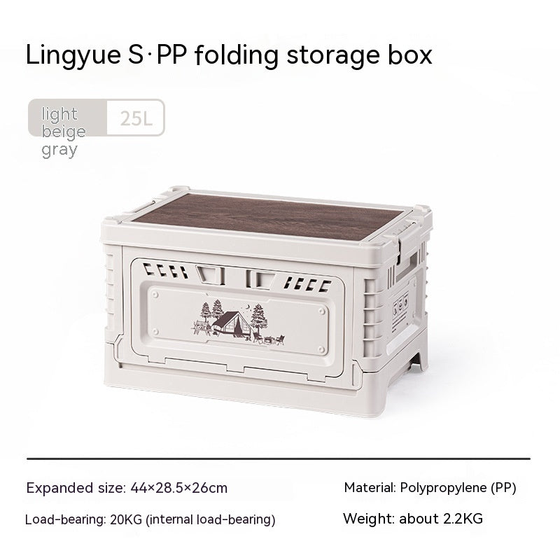 Portable folding camping storage box by RenFan, car-mounted storage container for organized travel and outdoor gear.
