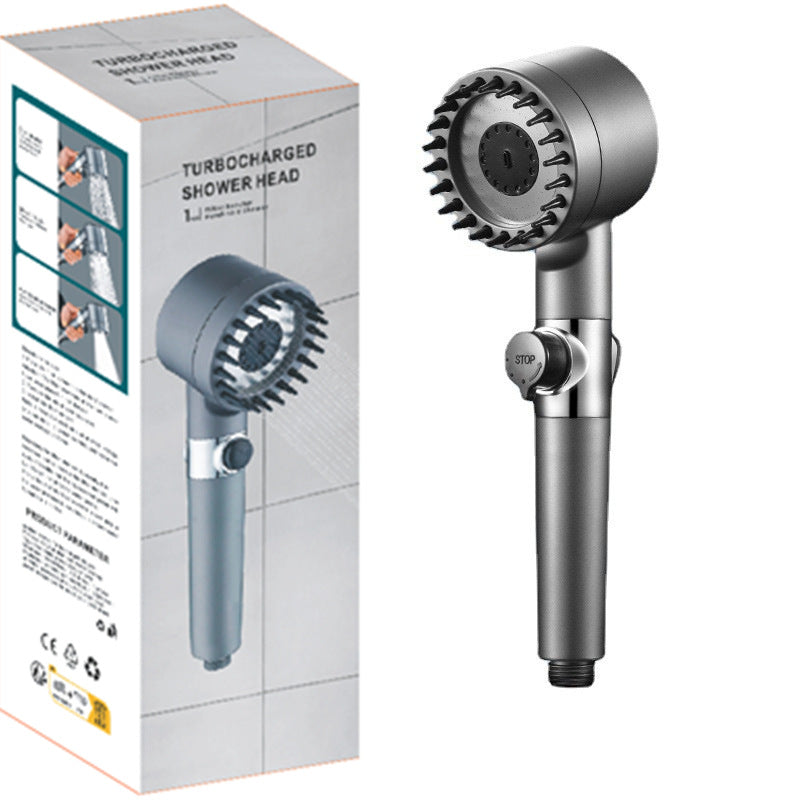 Aiqi Third Gear Adjustable Supercharged Shower Head with flexible hose, modern bathroom fixture for household bath use