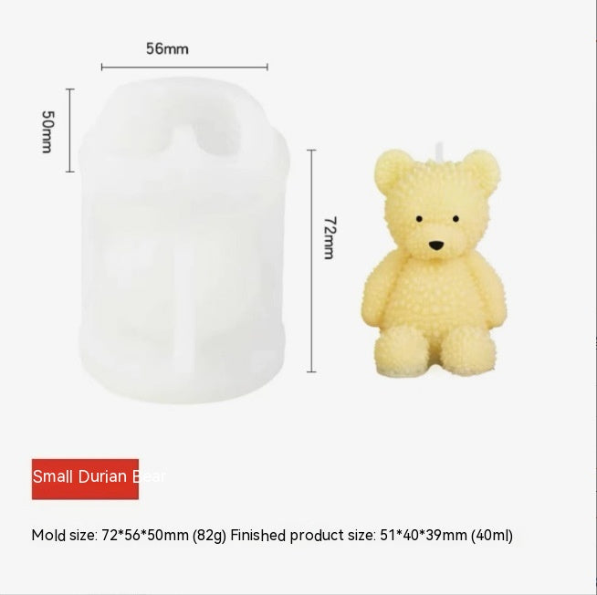Aiyi Bear Aromatherapy Candle DIY silicone mold with bear-shaped ornaments for handmade scented candles.