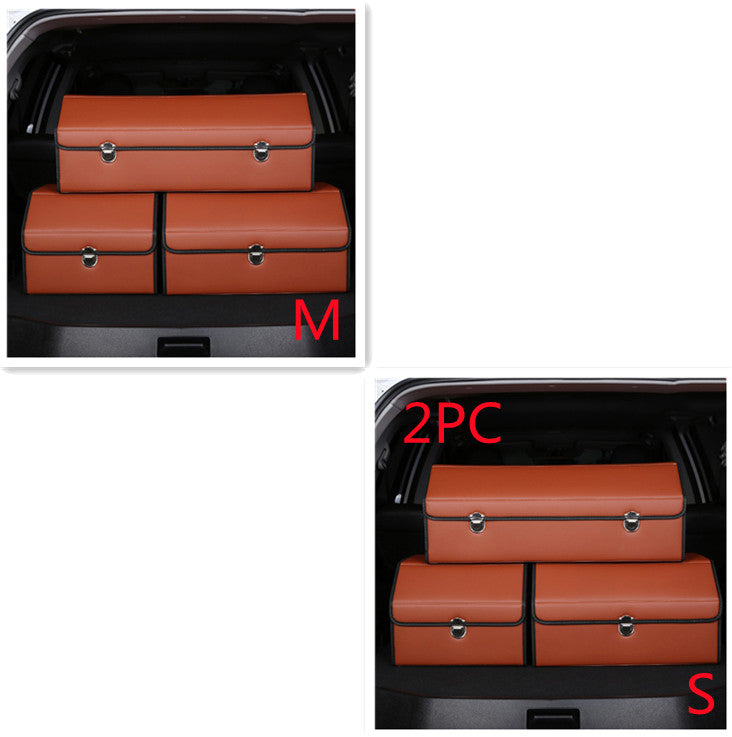 RenFan foldable car trunk storage box in black, showcasing its compact, flexible design for organized vehicle storage.