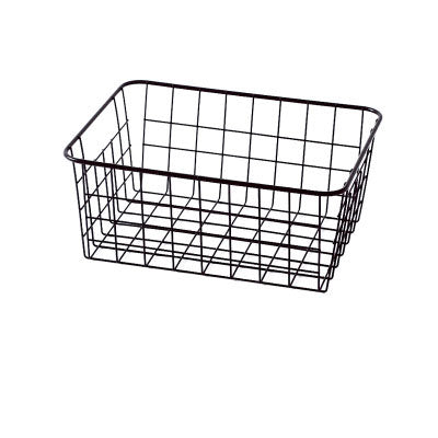 RenFan iron storage basket for home use, desktop organizer with a sturdy metal design, ideal for keeping small items tidy.
