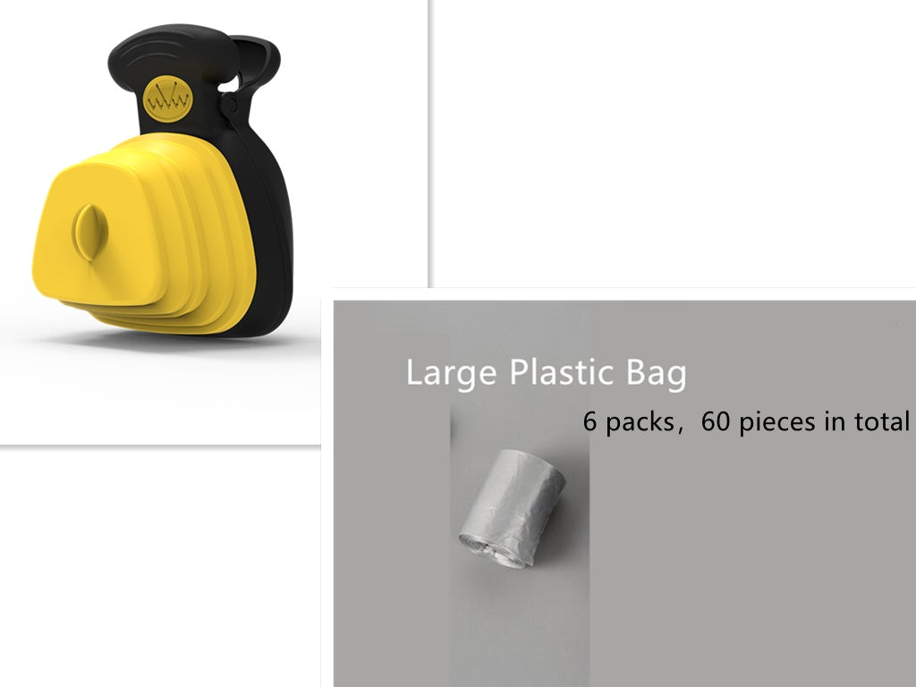 RenFan pet dog poop bag dispenser with foldable poop spoon, portable travel pet用品 for convenient waste cleanup.
